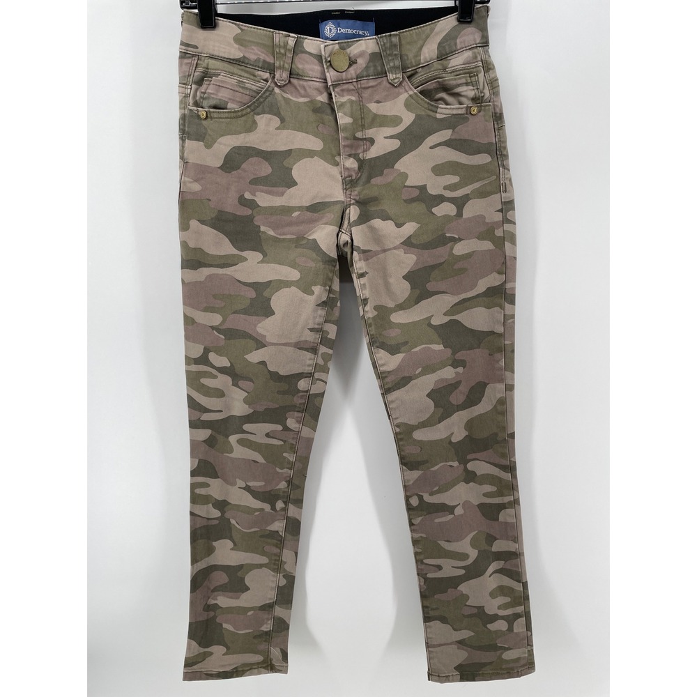 Democracy Ab solution Camo Pants Womens 2 Green Cotton Canvas Utility Streetwear